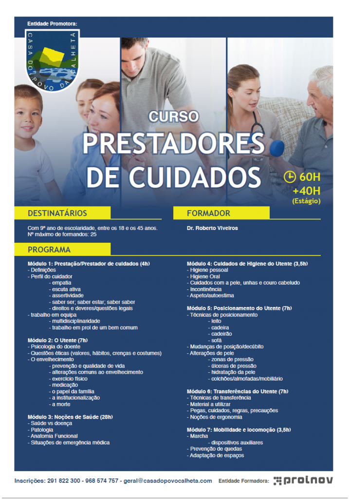 CURSO DE PRESTADORES DE CUIDADOS